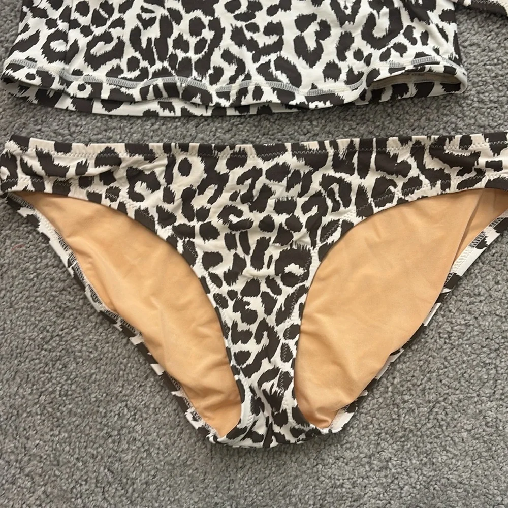 JCrew Leopard Bikini + rash guard - Picture 5 of 6